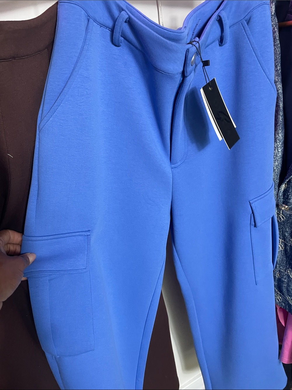 Gracia BlueCargo Pants - Sleek High-Rise Style #p36204 - Picture 5 of 7